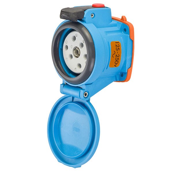Receptáculo de clavija y enchufe Meltric, 30 A, 125/250V AC, 3 Polos, NEMA 4X - 63-34077-972-NC