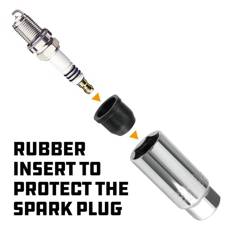 Juego de enchufes de bujías Powerbuilt de 3/8 pulgadas con llave de trinquete (5 piezas) - 640855