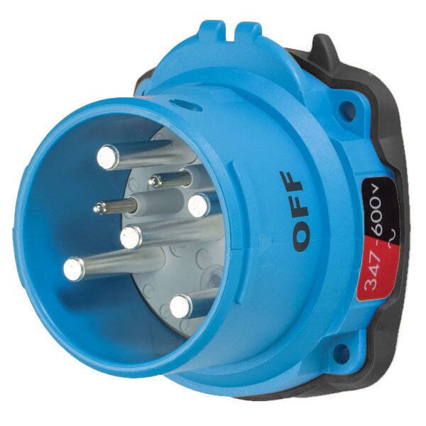 Receptáculo de clavija y enchufe Meltric, 60 A, 600V CA, 3 polos, NEMA 4X - 63-68147-972