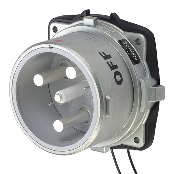 Receptáculo de clavija y enchufe Meltric, 250 A, 600V AC, Trifásico, 3 Polos, NEMA 4X - 39-28023-K14-972
