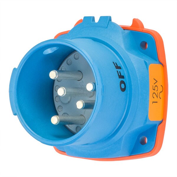 Receptáculo de clavija y enchufe Meltric, 30 A, 110/250V CA, 2 polos, NEMA 4X - 63-38075-972