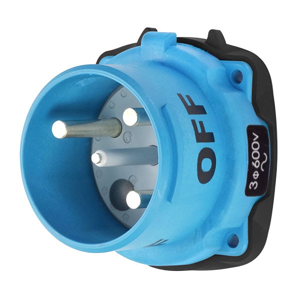 Receptáculo de Clavija y Enchufe Meltric, 100 A, 600V CA, 3 Polos, NEMA 4X - 33-68183-C-K14