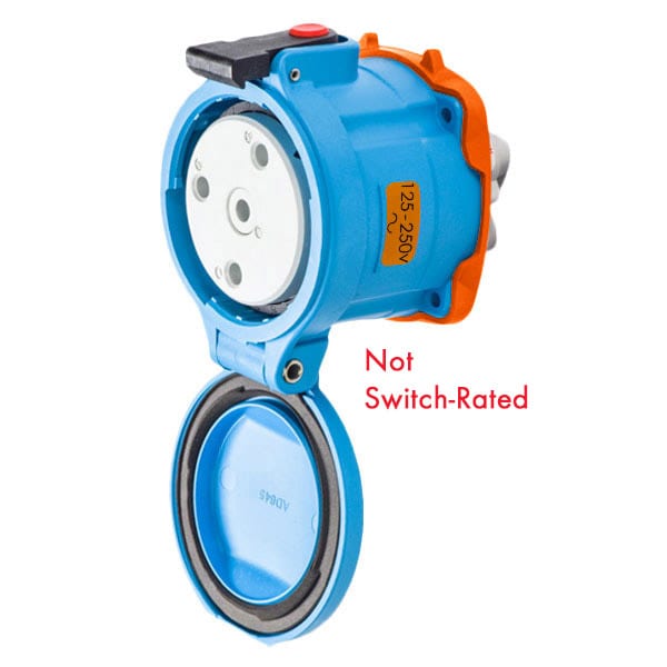Receptáculo de Clavija y Enchufe Meltric, 60 A, 125/250V AC, 2 Polos, NEMA 4X - 33-64076-352