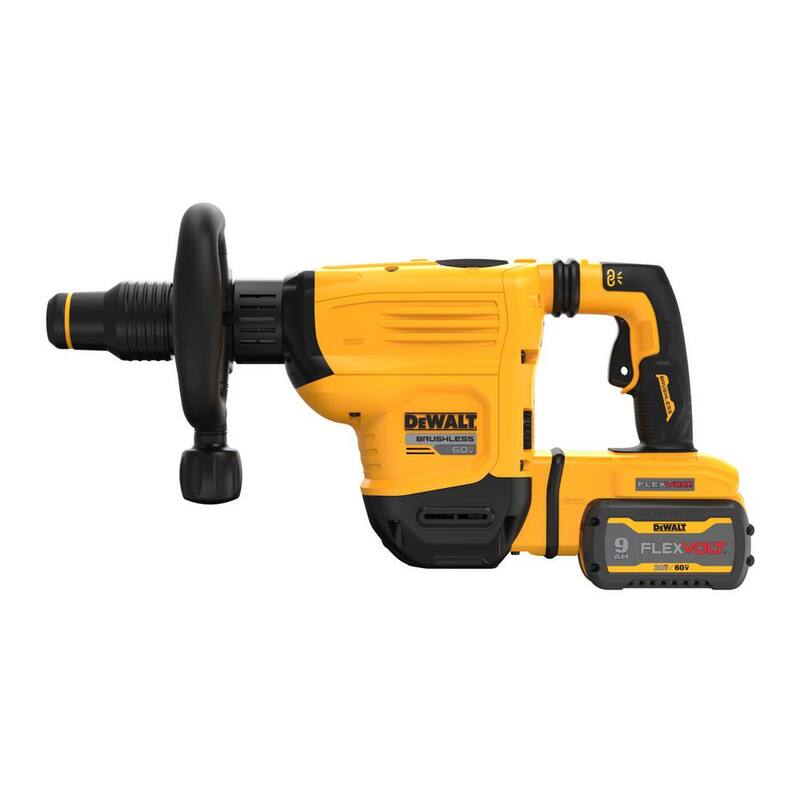 Martillo eléctrico SDS MAX inalámbrico DEWALT FLEXVOLT de 60V de 3/4 de pulgada con batería de 9.0Ah, cargador y estuche - DCH832X1