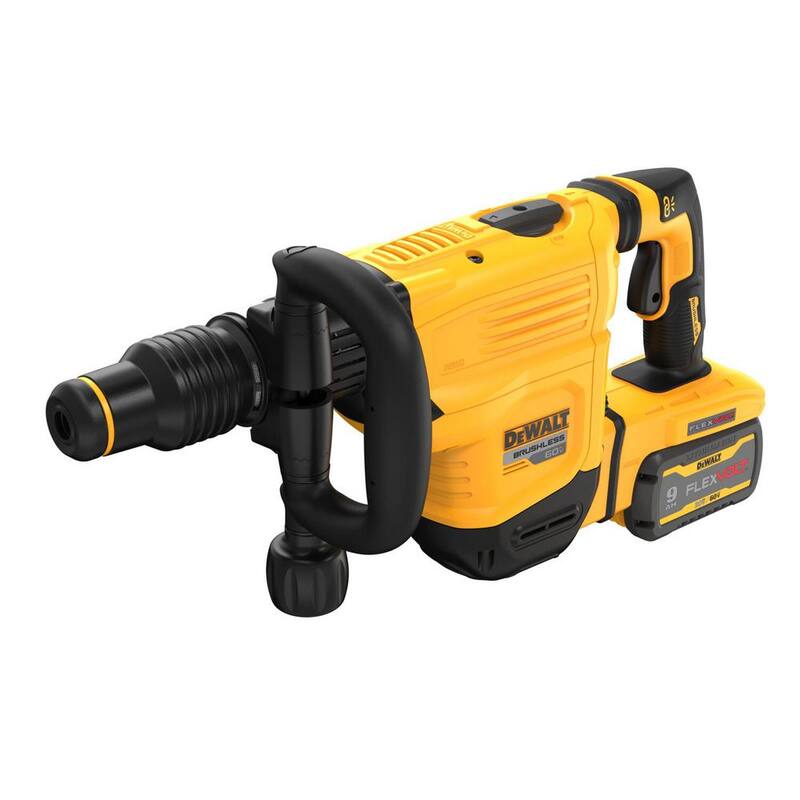 Martillo eléctrico SDS MAX inalámbrico DEWALT FLEXVOLT de 60V de 3/4 de pulgada con batería de 9.0Ah, cargador y estuche - DCH832X1