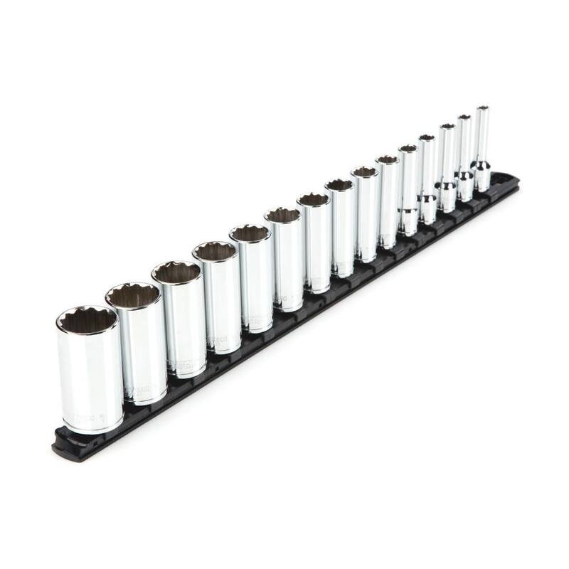 Juego de llaves de vaso 12 puntas TEKTON 3/8 pulgadas de  profundidad (15 piezas) - SHD91115