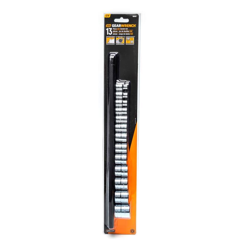 Juego de dados estándar de 6 puntos de 3/8 de pulgada de GEARWRENCH (13 piezas) - 80553