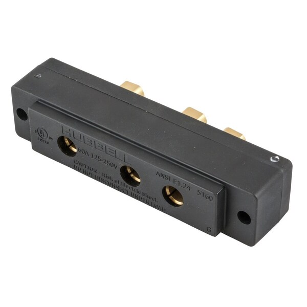 Receptáculo de clavija y enchufe Hubbell Wiring Device-Kellems, 60 A, 125V CA, 3 Polos - HBL60SPFRRT