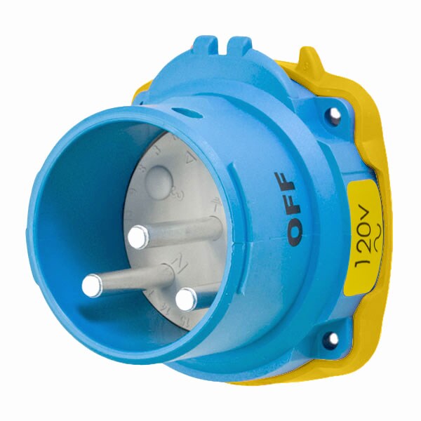 Receptáculo Pin & Sleeve Meltric, 60 A, 120V AC, 3 Polos, NEMA 4X - 63-68165