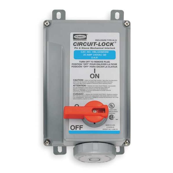 Bloqueo mecánico Hubbell Wiring Device-Kellems, Pin And Sleeve, 5HP - HBL420MI9W