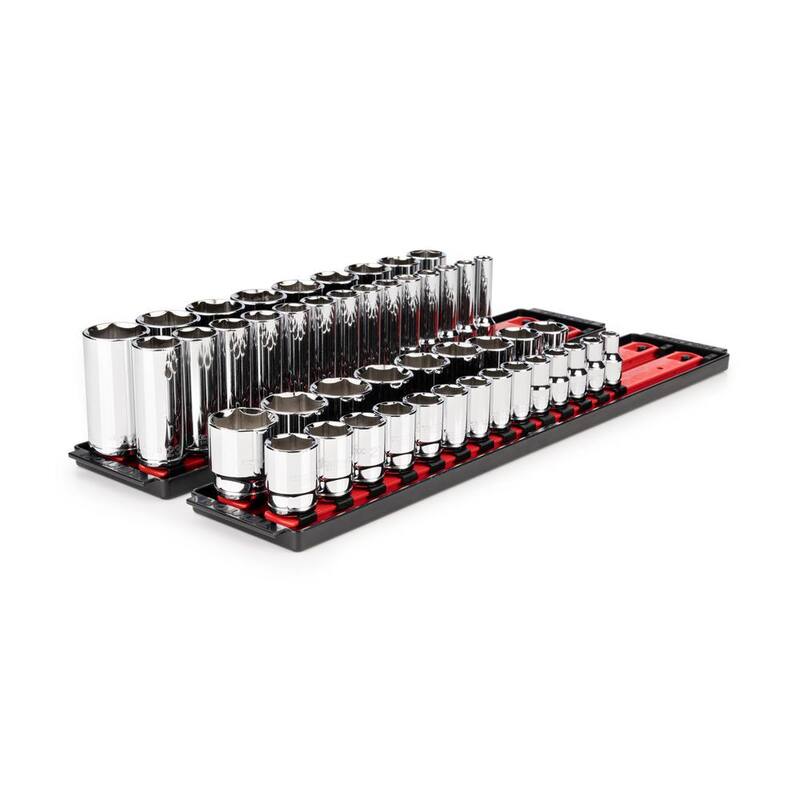 Juego de dados de 1/2 pulgadas de TEKTON con rieles (10 mm-32 mm) (46 piezas) - SHD92207