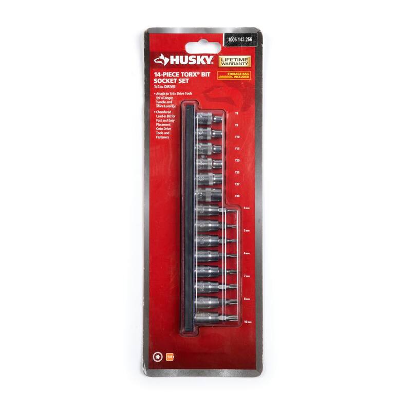 Juego de dados de vaso para bits hexagonales/Torx de 1/4 de pulgada SAE/métricos (30 piezas) - H4DCHEXTORX30PC