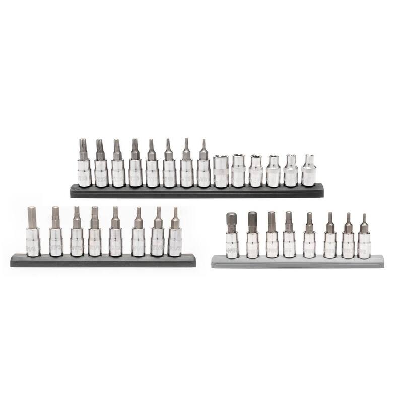 Juego de dados de vaso para bits hexagonales/Torx de 1/4 de pulgada SAE/métricos (30 piezas) - H4DCHEXTORX30PC