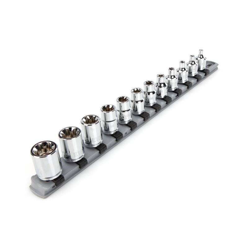 Juego de dados de vaso externo estriado de 3/8 pulgadas (12 piezas) - SHD91117
