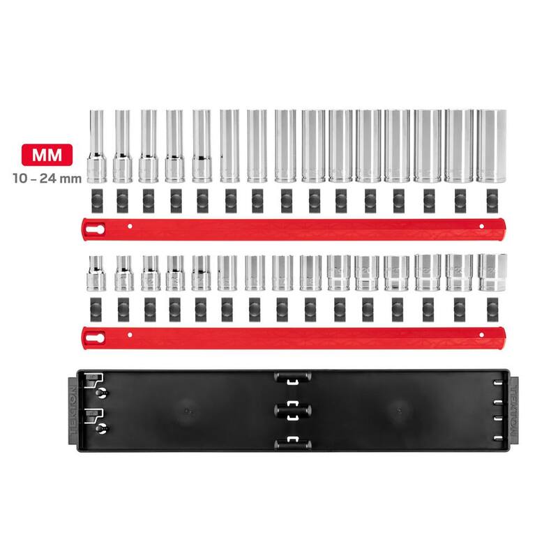Juego de dados de 1/2 pulgadas con rieles (10 mm-24 mm) (30 piezas) - SHD92212