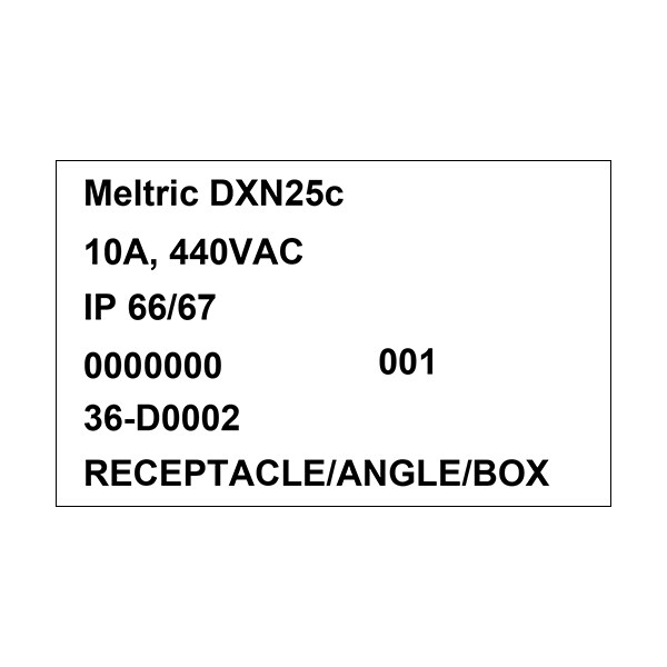 Receptáculo de clavija y enchufe Meltric, 10:00 AM, 440V CA, 24 polos - 36-D0002