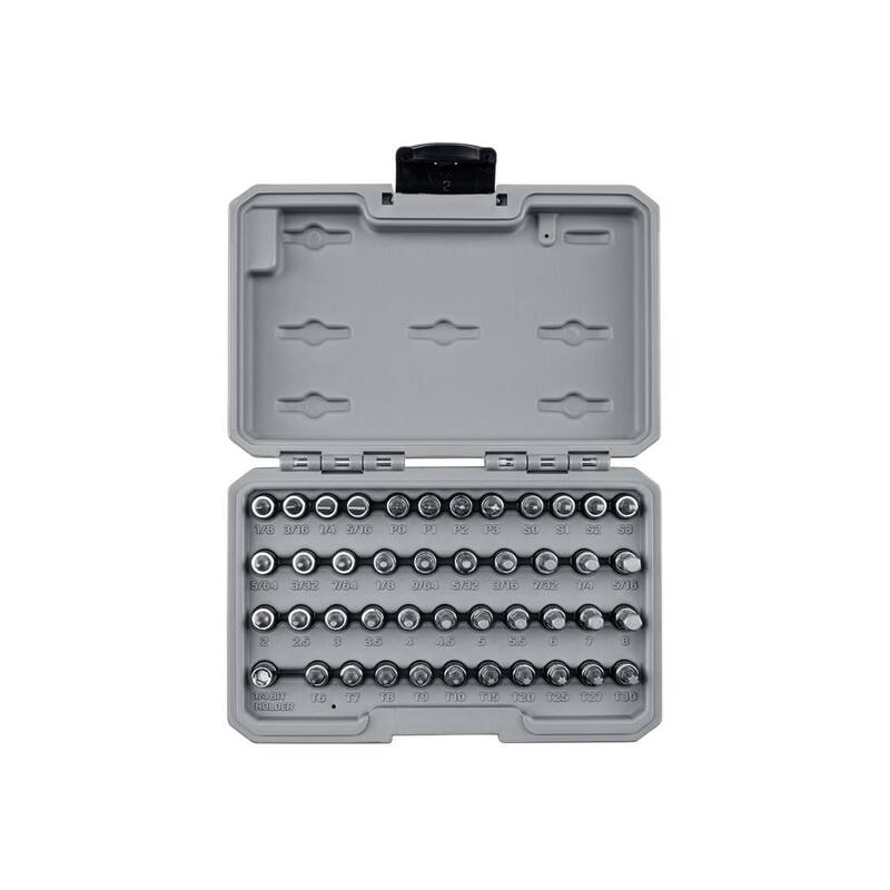 Juego de puntas de vaso para llave de 1/4 de pulgada TEKTON con cabezas hexagonales, Torx, Phillips, ranuradas y cuadradas (44 piezas) - SHB90302