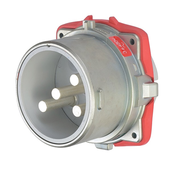Receptáculo de perno y manga Meltric, 250 A, 480V CA, 3 polos, NEMA 4X - 39-28243-K04-A155
