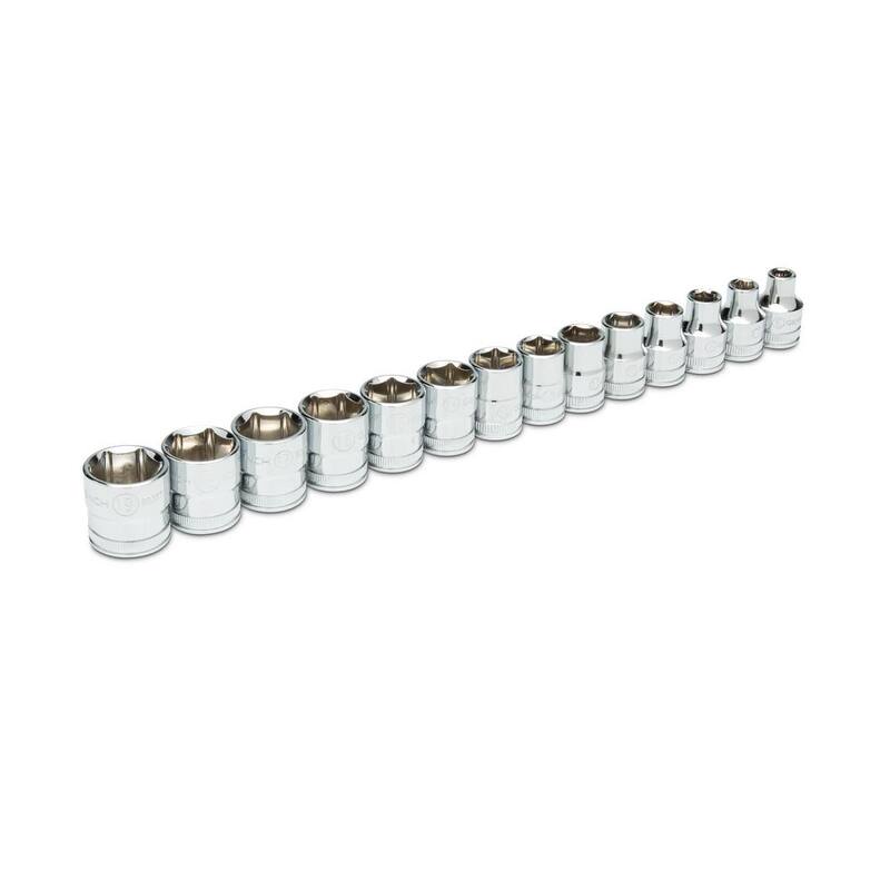 Juego de dados estándar de 6 puntos métricos de 3/8 pulgadas (14 piezas) - 80552