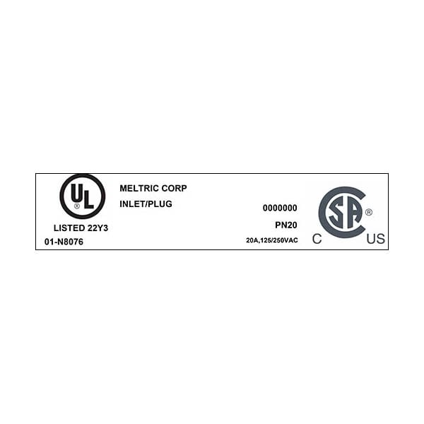 Receptáculo Pin & Sleeve Meltric, 20 A, 125/250V AC, NEMA 4X - 01-N8076