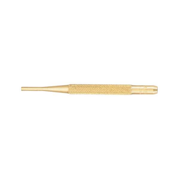 Starrett Brass Drive Pin Punch, 1/8 In Tip, 4 In L - B565C