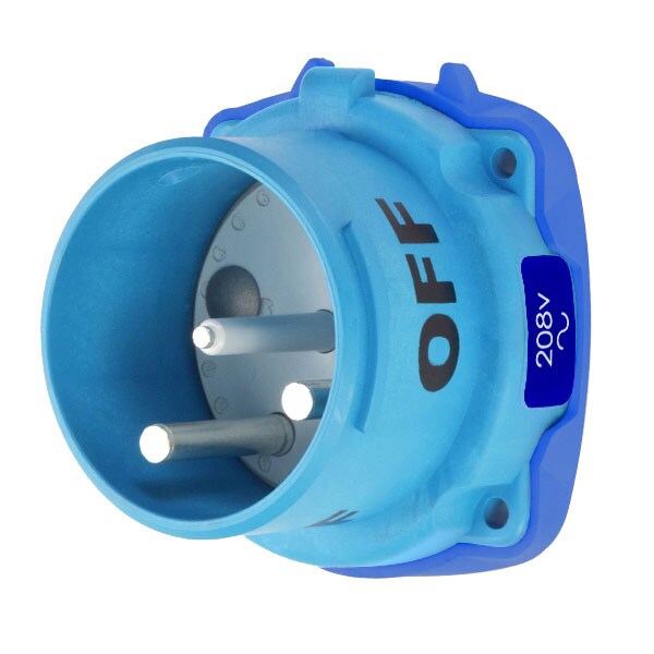Tomacorriente Pin & Sleeve Meltric, 100 A, 208V CA, 2 Polos, NEMA 4X - 33-68232-C-K16