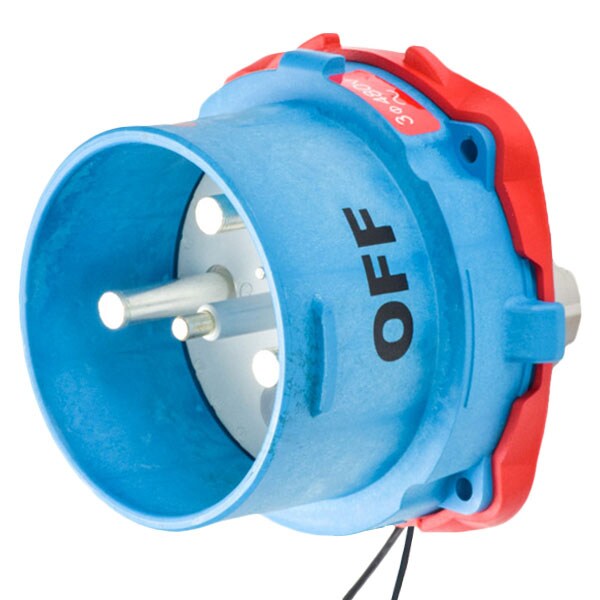 Receptáculo de clavija y enchufe Meltric, 150 A, 480V AC, NEMA 4X - 63-98043-262-A155
