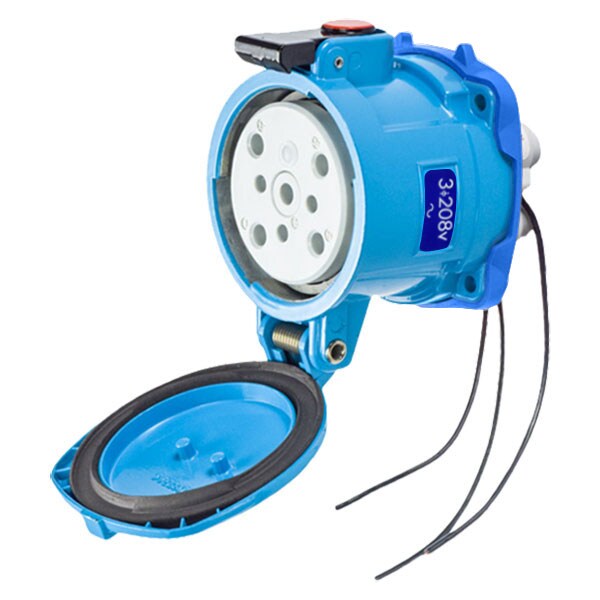 Receptáculo de clavija y enchufe Meltric, 100 A, 208V CA, 3 polos, NEMA 3R - 37-64233-C-K16-263