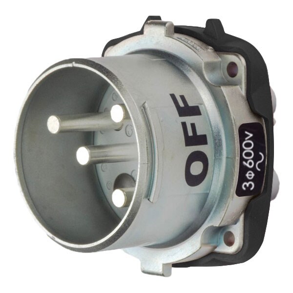Receptáculo de clavija y enchufe Meltric, 100 A, 600V CA, 3 polos, NEMA 3R - 39-68183-K14