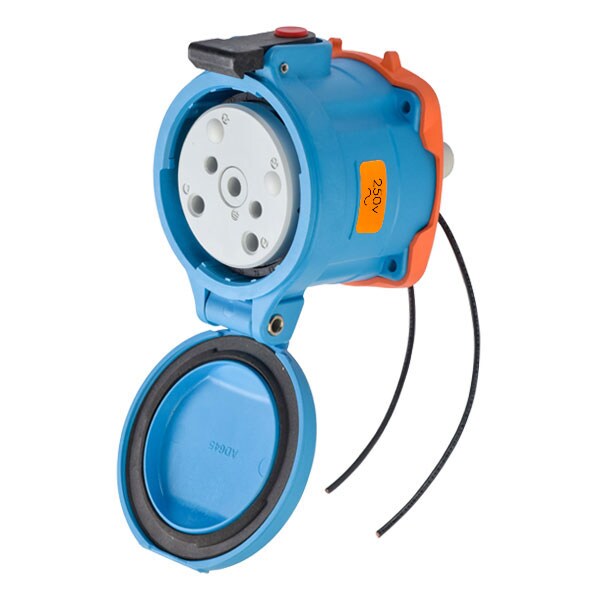Receptáculo de clavija y enchufe Meltric, 60 A, 250V CA, 2 polos, NEMA 4X - 33-64072-972
