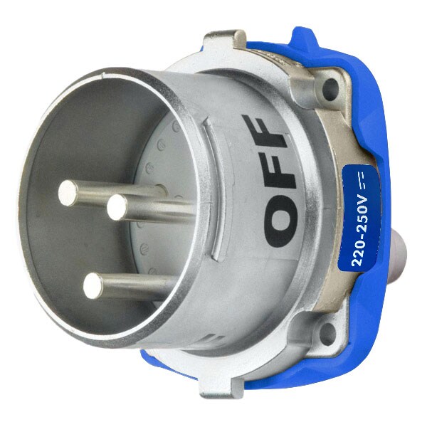 Receptáculo de clavija y enchufe Meltric, 60 A, 250V CA, 3 polos, NEMA 3R - 37-68209