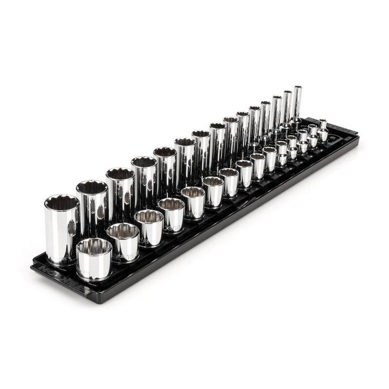 Juego de dados de 12 puntos de 3/8 pulg. con rieles (de 1/4 a 1 pulg.) (30 piezas) - SHD91210