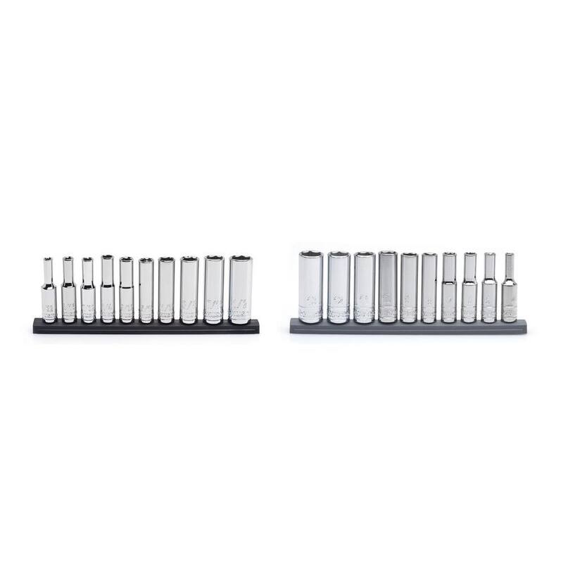 Juego de dados profundos SAE/MM de 1/4 pulgadas de Husky (20 piezas) - H4DDP20PCSR