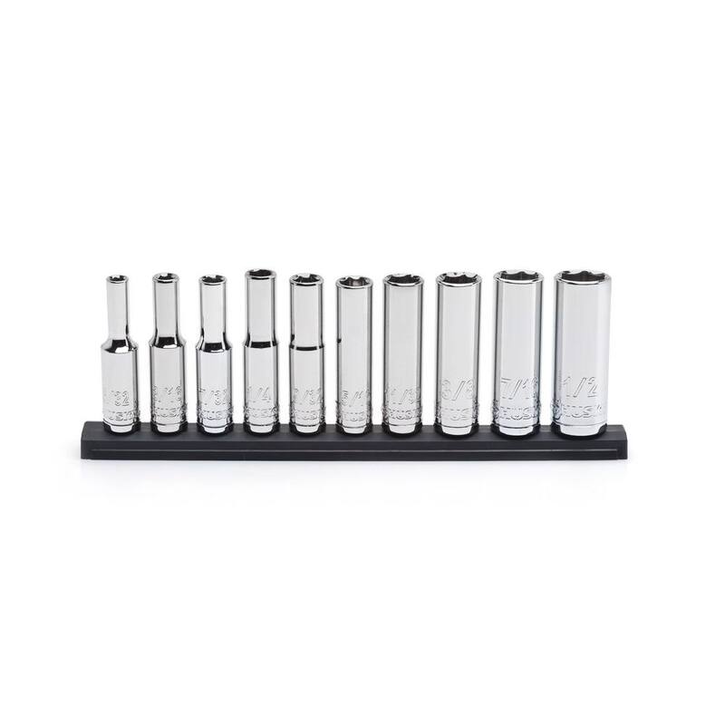 Juego de dados profundos SAE/MM de 1/4 pulgadas de Husky (20 piezas) - H4DDP20PCSR