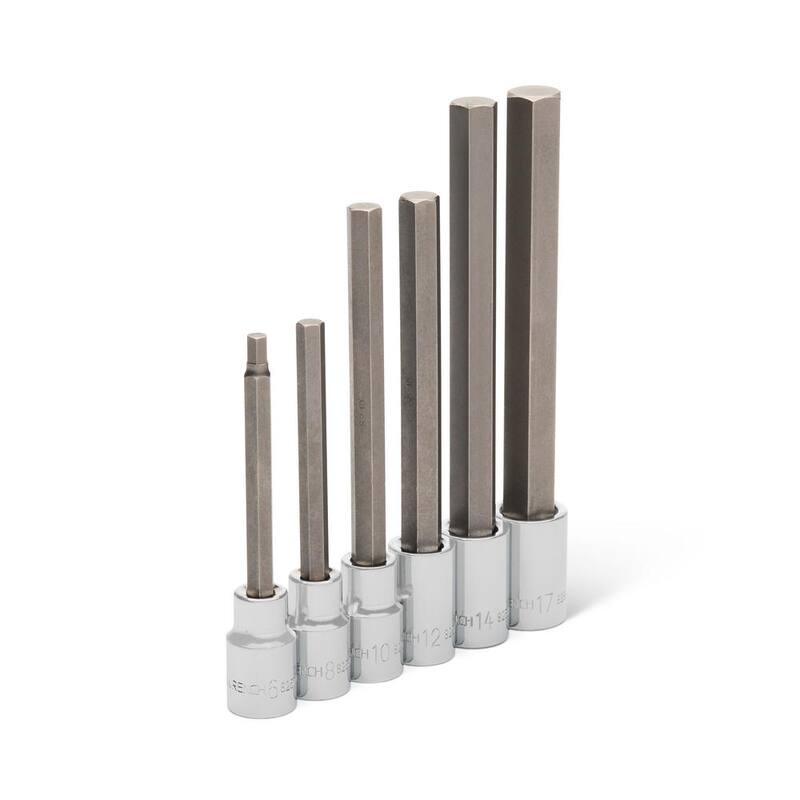 Set de llaves de vaso métricas de puntas hexagonales largas de 1/2 pulgadas (6 piezas) - 82588