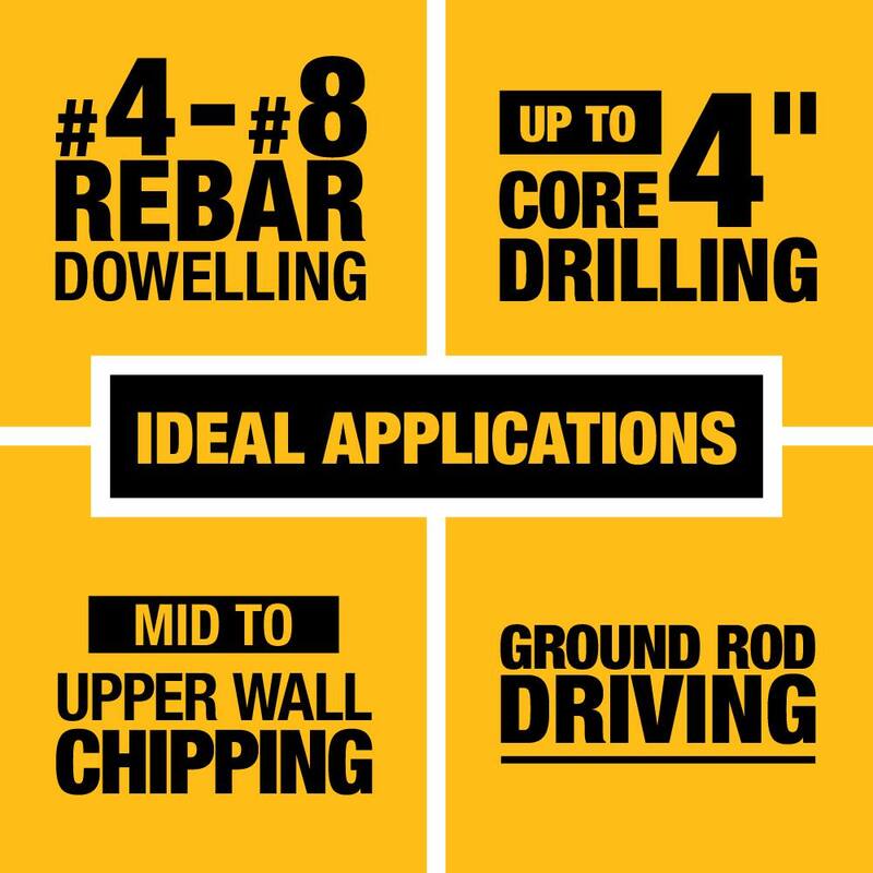 Martillo rotativo SDS MAX inalámbrico DEWALT FLEXVOLT 60V MAX sin escobillas de 1-3/4 pulgadas y (2) baterías FLEXVOLT 9.0Ah - DCH614X2