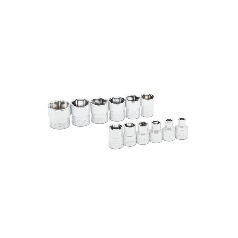 Juego de dados métricos de 6 puntos de perfil bajo para unidad de 1/4 de pulgada (12 piezas) - 81394