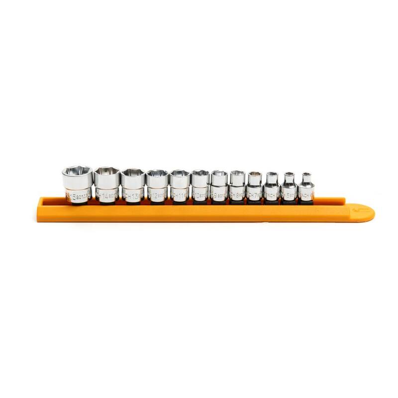 Juego de dados métricos de 6 puntos de perfil bajo para unidad de 1/4 de pulgada (12 piezas) - 81394