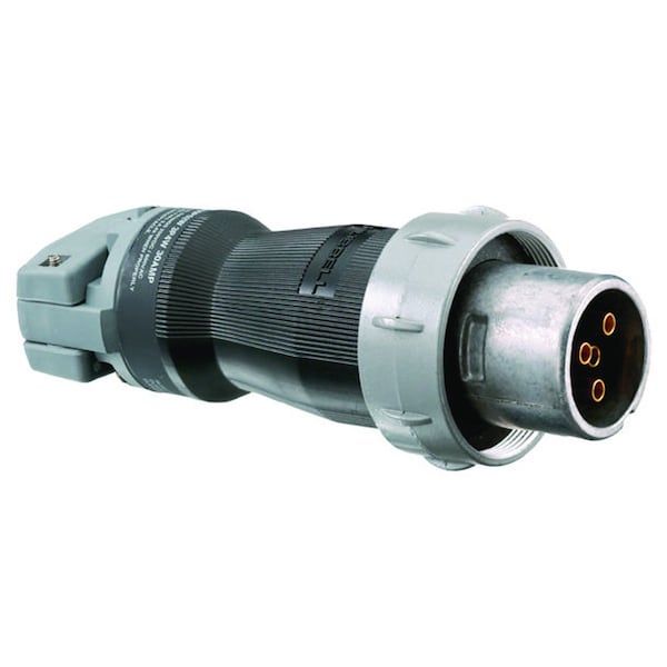 Hubbell Wiring Device-Kellems Pin & Sleeve Plug, 30 A, 600V AC, Three Phase, 3 Pole, Style 2 Grounding, NEMA 4X - HBL430PS2W