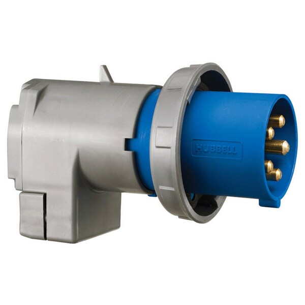 Clavija y enchufe de clavija angulada IEC de Hubbell Wiring Device-Kellems, 60A 120/208V, 4P 5W - A560P9