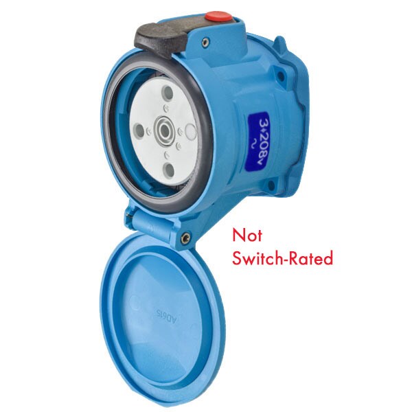 Receptáculo Pin & Sleeve de Meltric, 30 A, 208V CA, 3 Polos, NEMA 4X - 63-34163-352