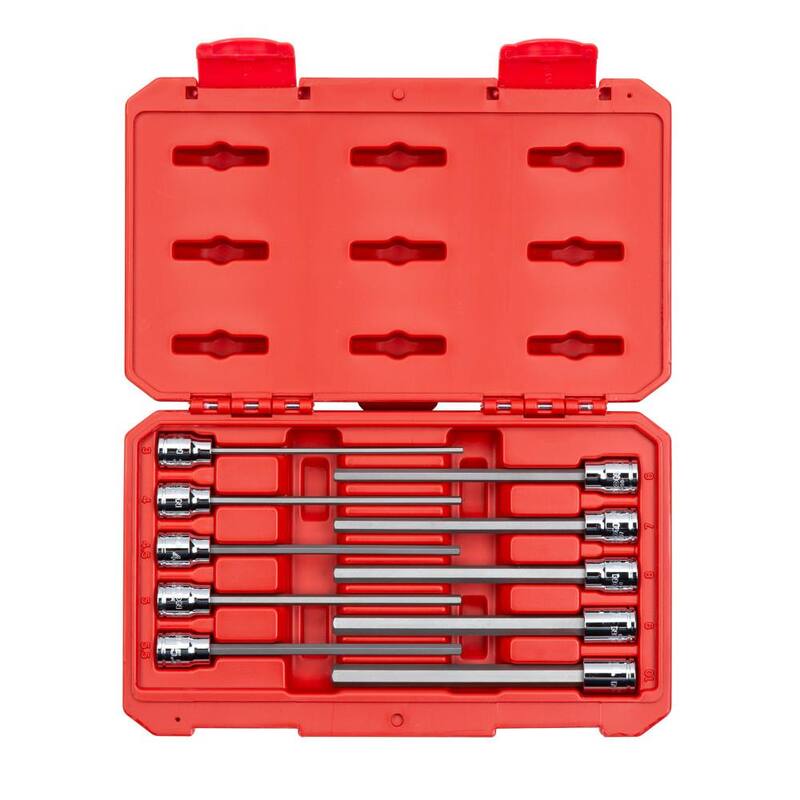 Juego de puntas hexagonales largas para trinquete de 3/8 pulgadas (10 piezas) - SHB91302