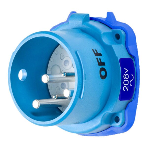 Receptáculo de clavija y enchufe Meltric, 30 A, 208V AC, NEMA 3R - 33-38162-972