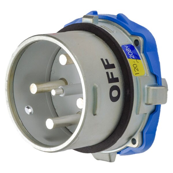Receptáculo de clavija y enchufe Meltric, 150 A, 120/208V AC, NEMA 4X