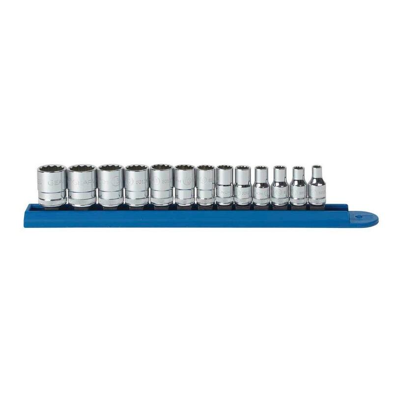 Juego de dados estándar de 12 puntos métricos de 1/4 de pulgada de GEARWRENCH (13 piezas) - 80306