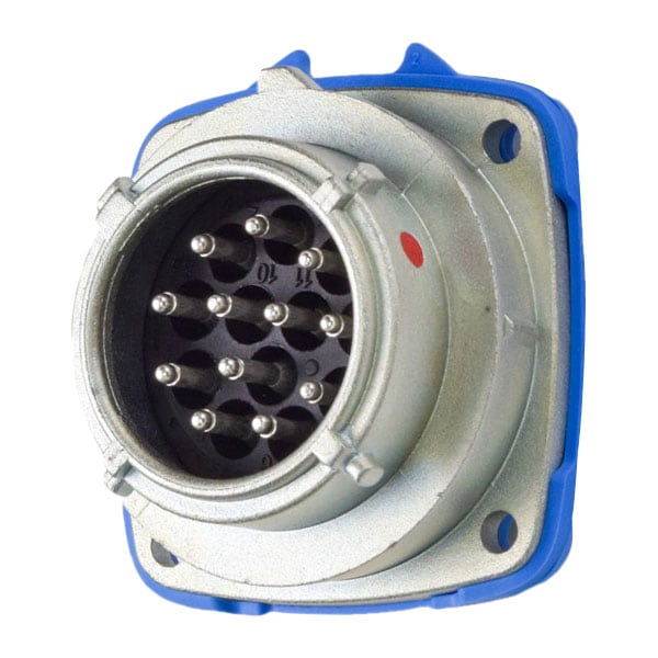 Receptáculo de clavija y enchufe Meltric, 2 A/7.5 A, 600V AC, 3 Polos - 07-A8001
