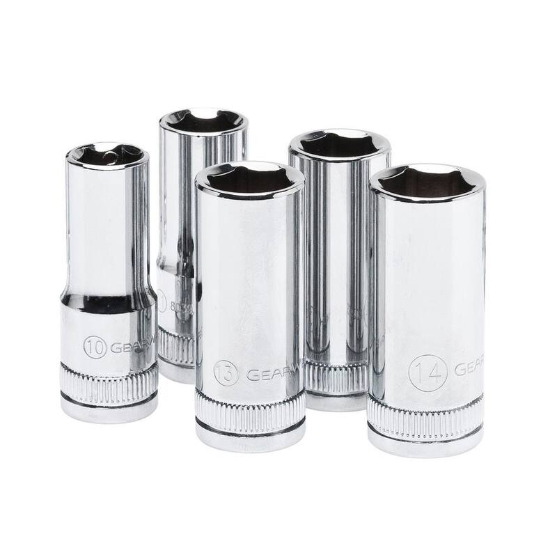 Juego de llaves de vaso métricas de 6 puntos y longitud media de 3/8 pulgadas (14 piezas) - 80554S-06