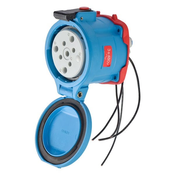 Receptáculo Pin y Manga Meltric, 100 A, 480V AC, 3 Polos, NEMA 3R - 33-64243-C-K04-264-843