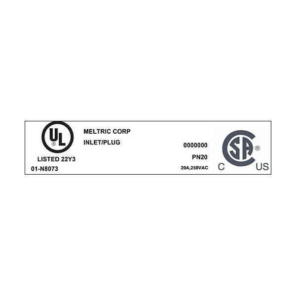 Receptáculo Pin & Sleeve Meltric, 20 A, 250V AC, 3 Polos, NEMA 4X - 01-N8073