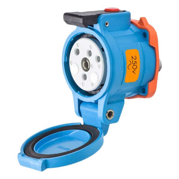 Receptáculo de clavija y enchufe Meltric, 20 A, 250V CA, 3 Polos, NEMA 4X - 33-14072-972-843-4X